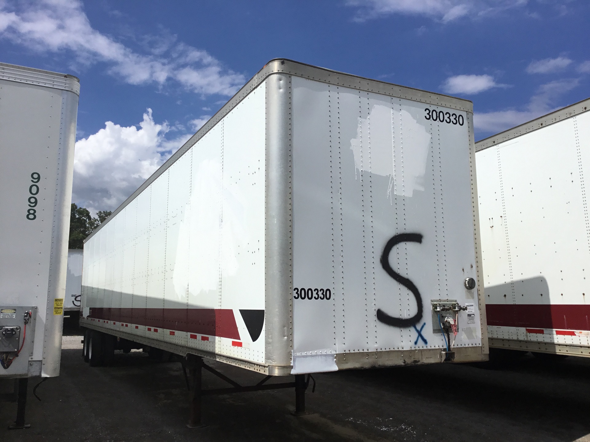 2008 Wabash 53 ft x 102 in T/A Van Trailer