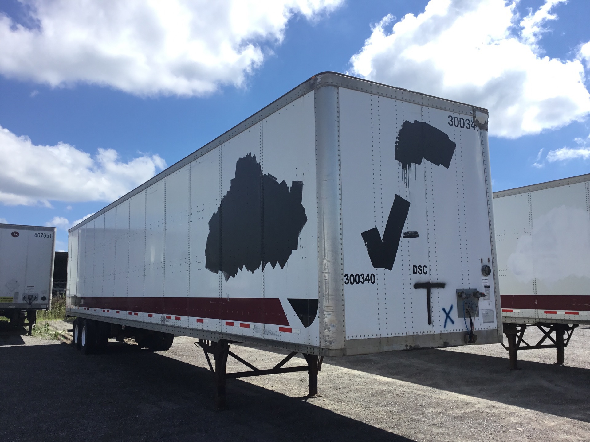 2008 Wabash 53 ft x 102 in T/A Van Trailer