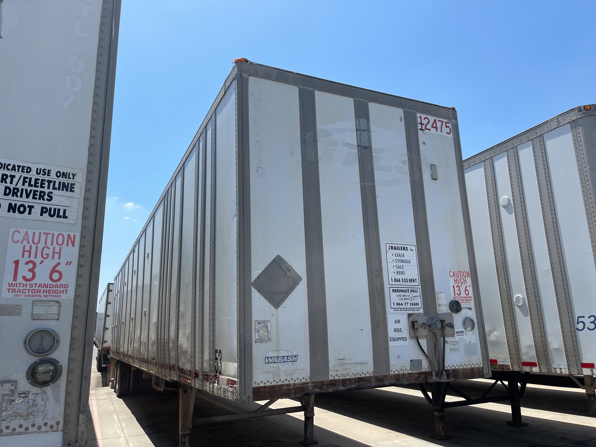 1995 Wabash 53 ft T/A Van Trailer